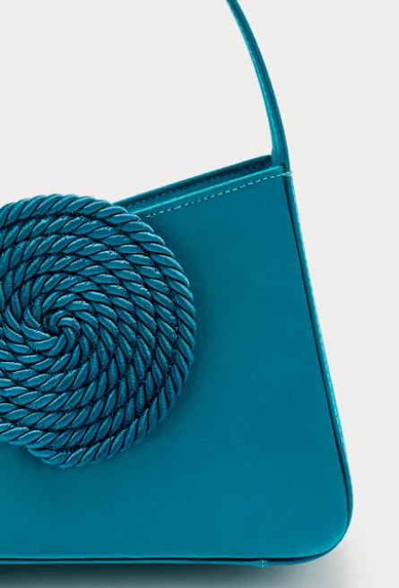PETROLE Asymmetric Satin Passementerie Mini Bag