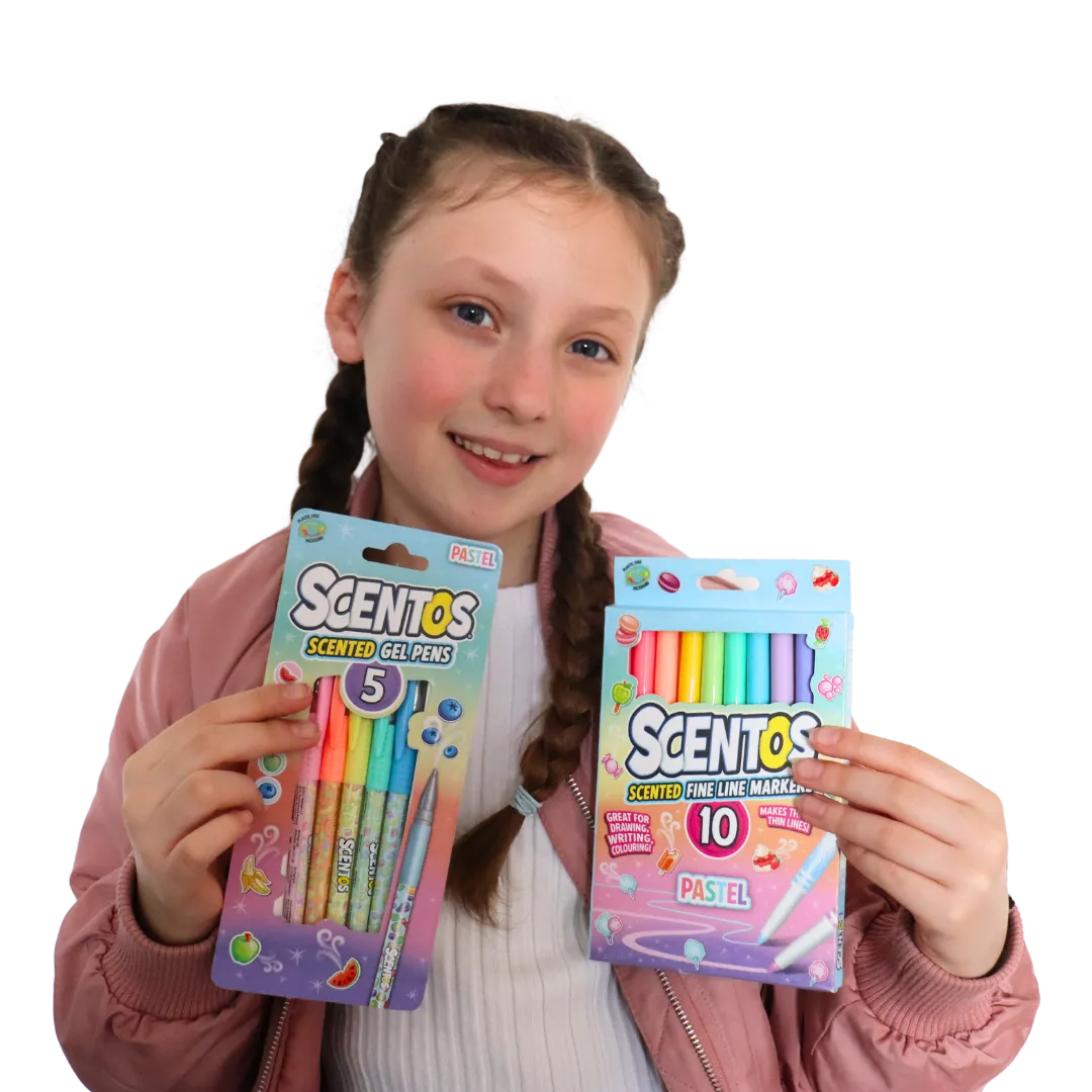  Scentos Scented Pastel Color Fine Line Markers, Pack Of 10