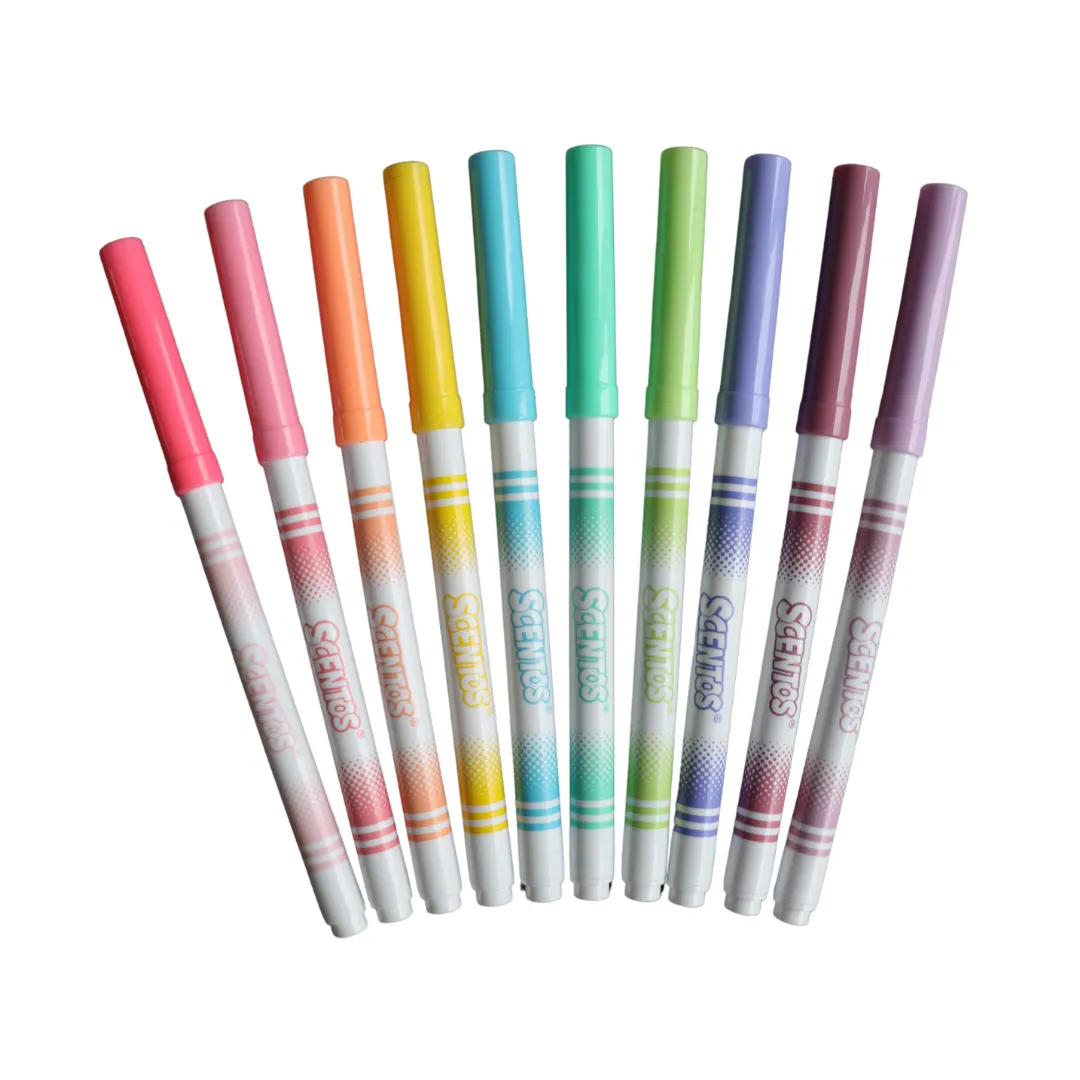  Scentos Scented Pastel Color Fine Line Markers, Pack Of 10