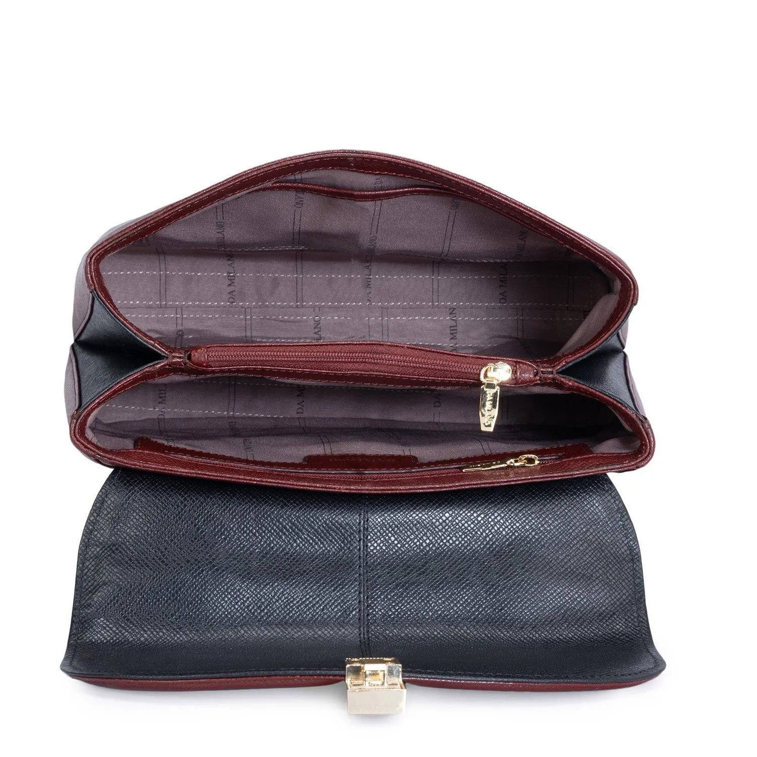 Small Franzy Leather Satchel - Blood Stone