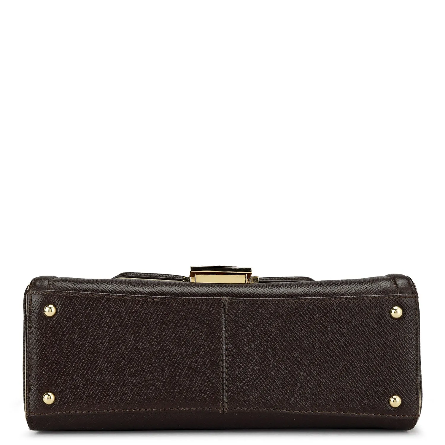 Small Franzy Leather Satchel - Chocolate