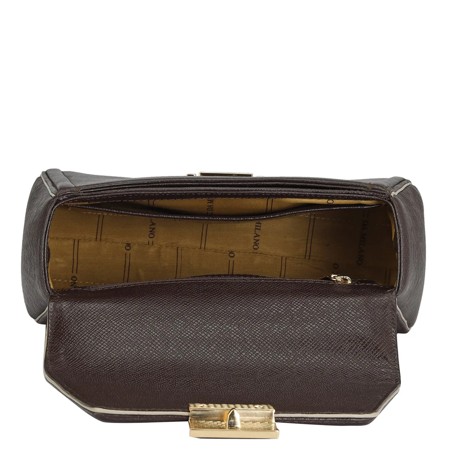 Small Franzy Leather Satchel - Chocolate