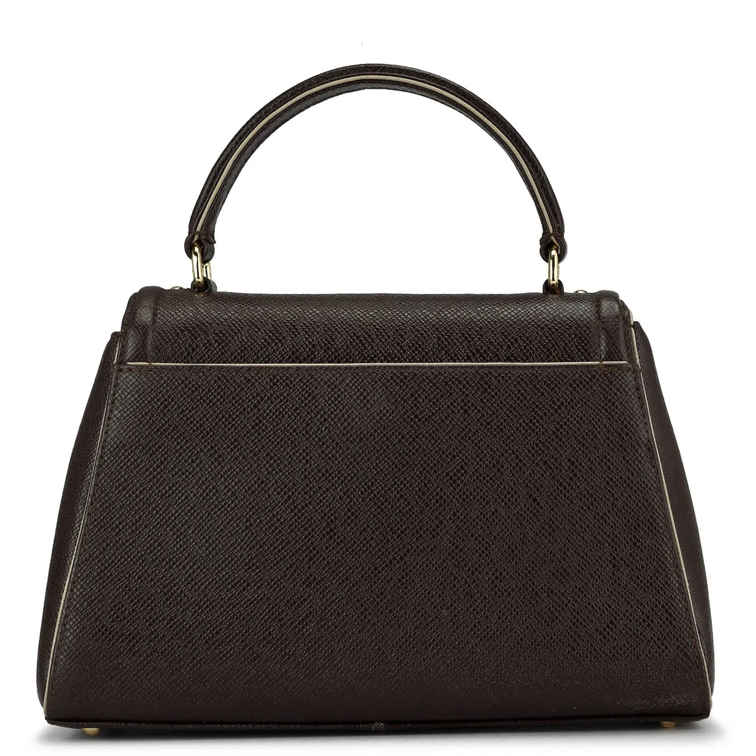 Small Franzy Leather Satchel - Chocolate