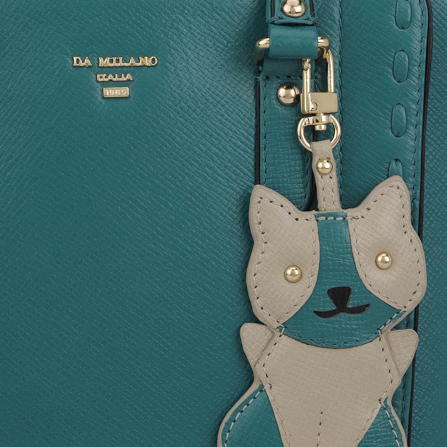 Small Franzy Leather Satchel - Teal