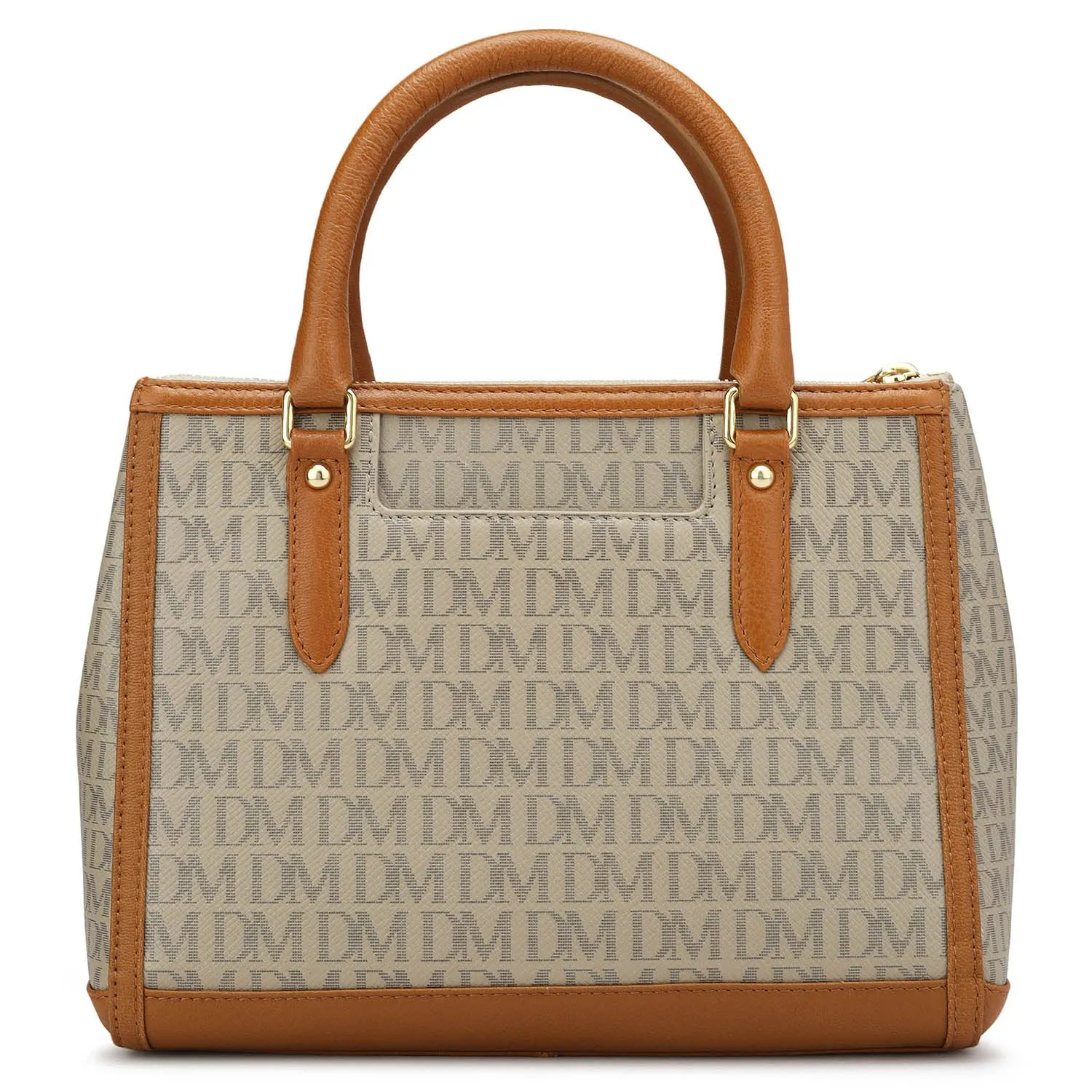 Small Monogram Leather Satchel - Chalk