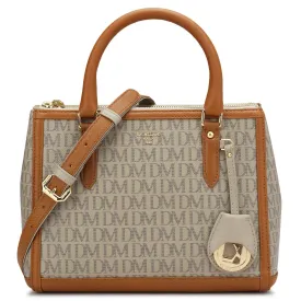 Small Monogram Leather Satchel - Chalk