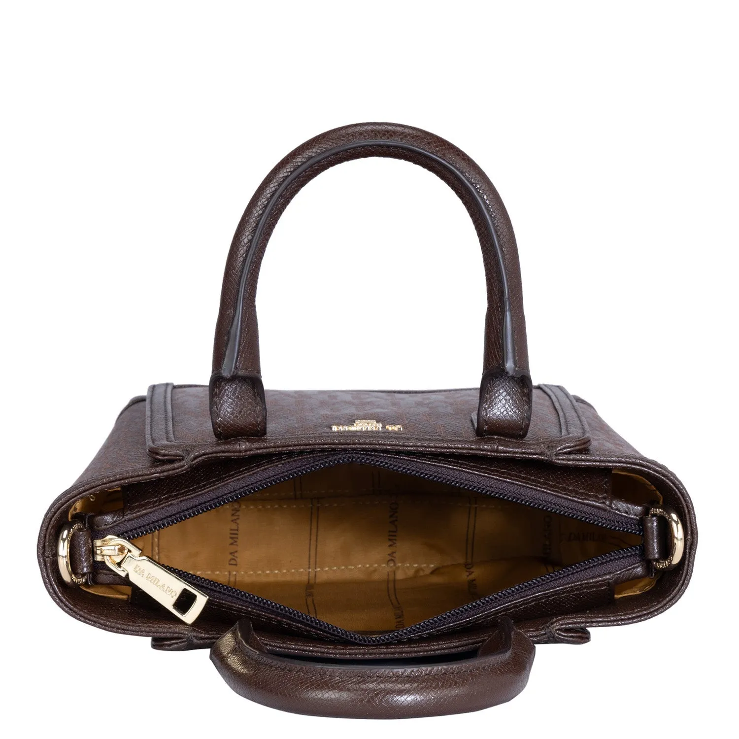 Small Monogram Leather Satchel - Oak