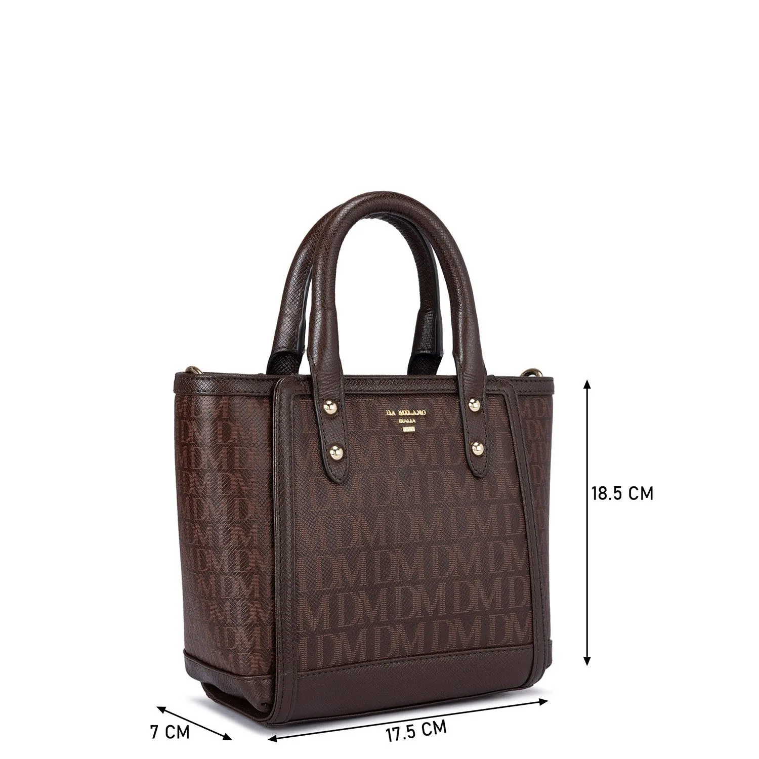 Small Monogram Leather Satchel - Oak