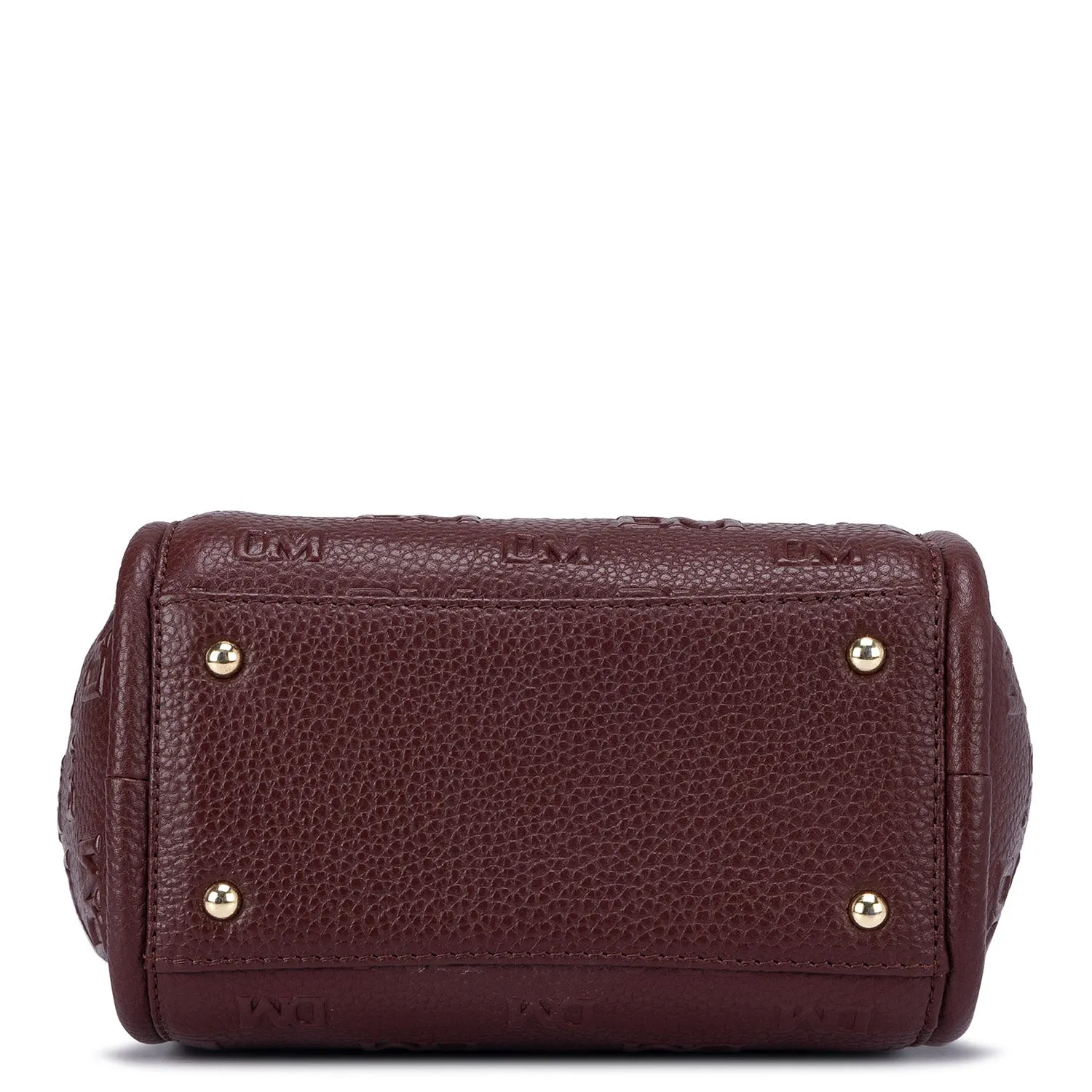 Small Monogram Wax Leather Satchel - Blood Stone