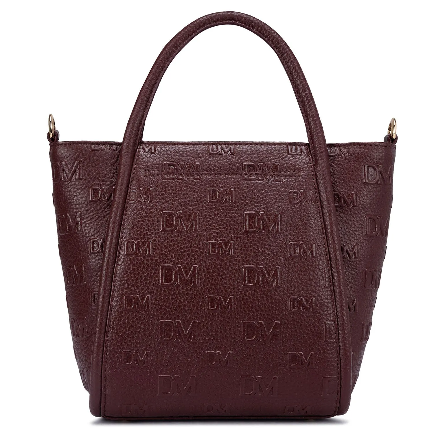 Small Monogram Wax Leather Satchel - Blood Stone
