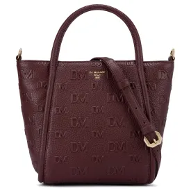 Small Monogram Wax Leather Satchel - Blood Stone