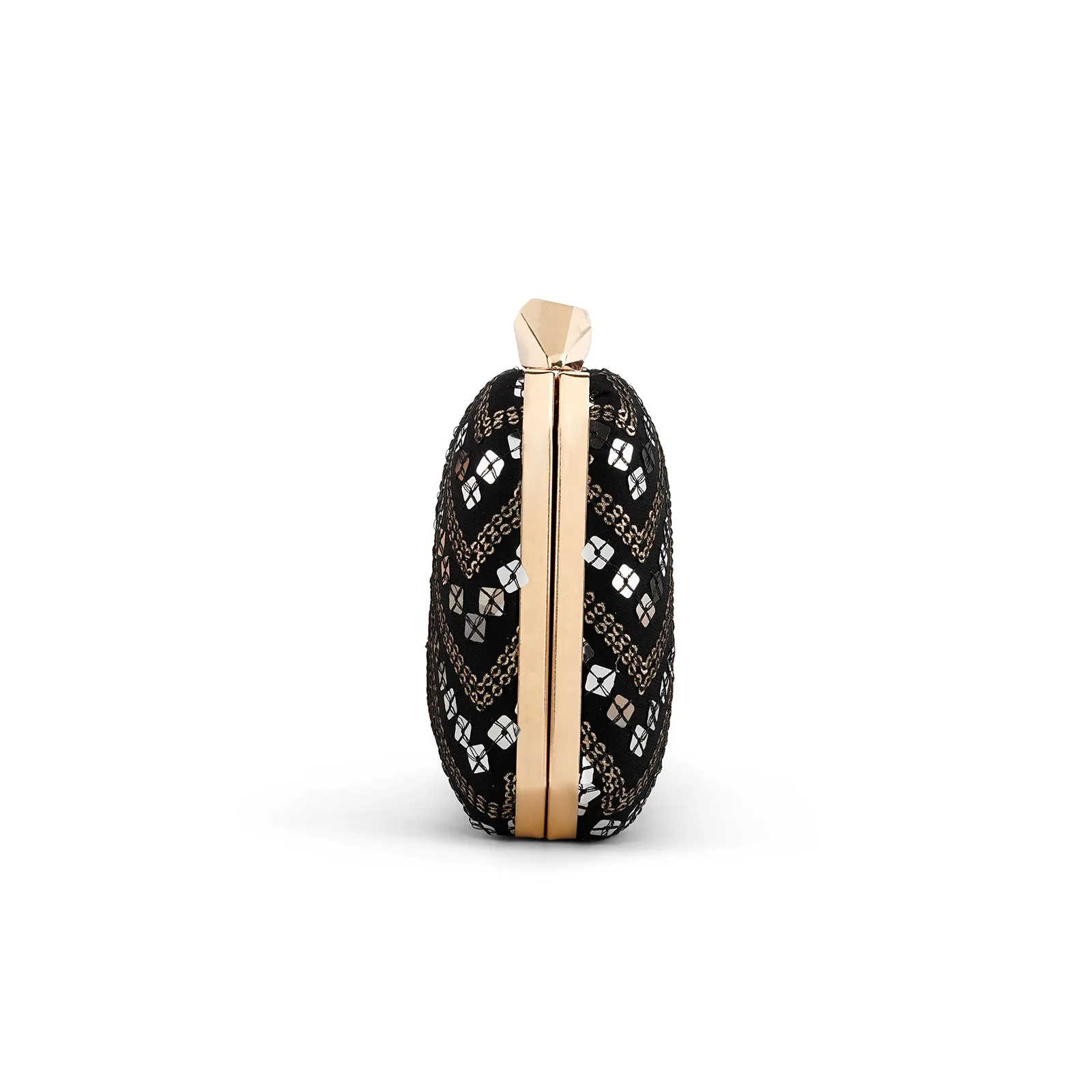 Teejh Shonali Black Sequin Clutch
