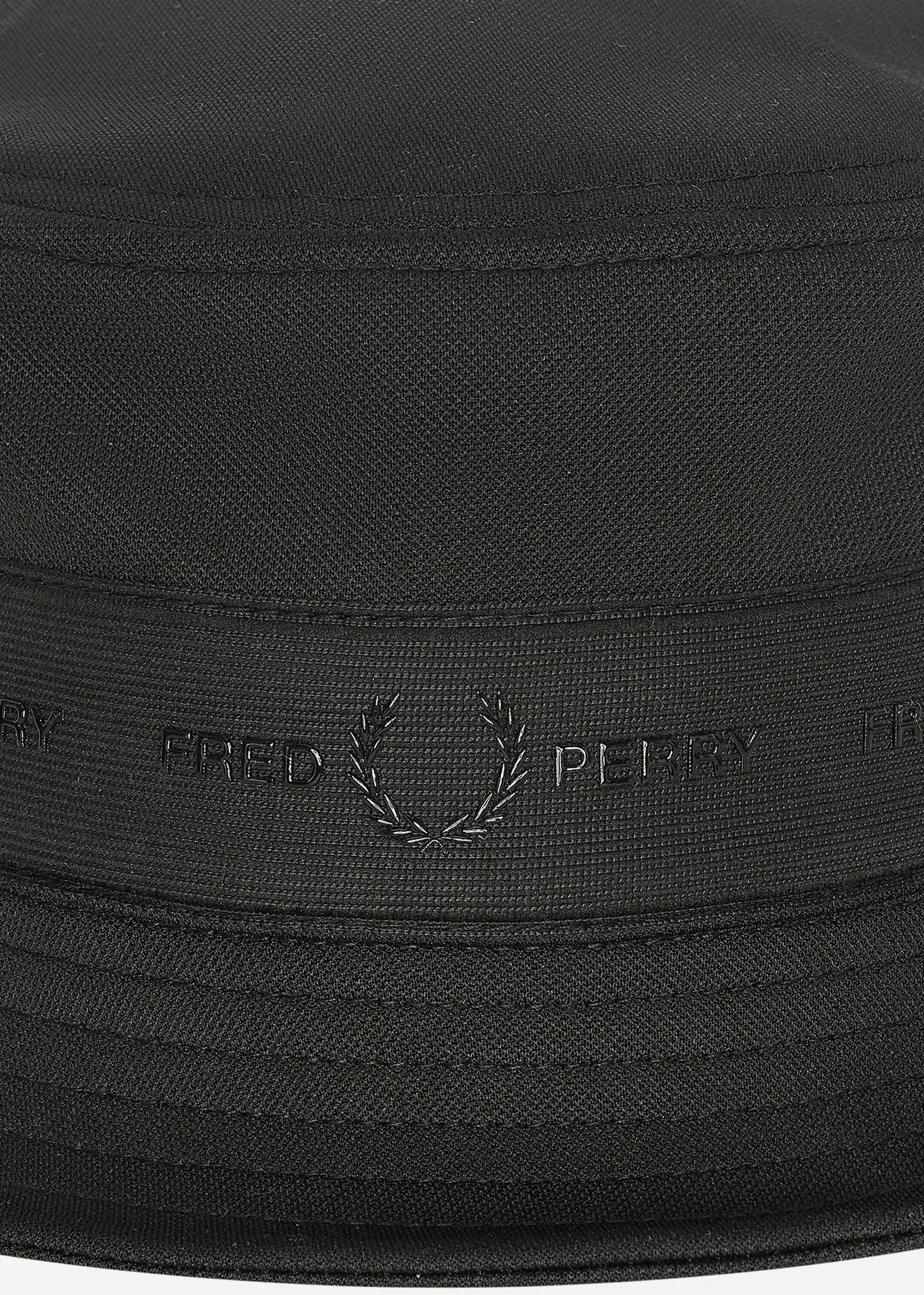 Tonal tape tricot bucket hat - black