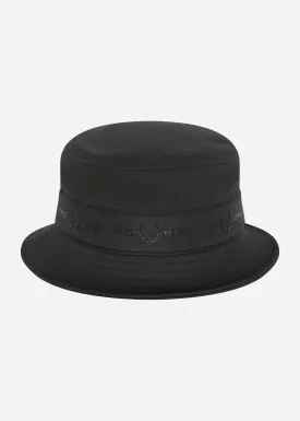 Tonal tape tricot bucket hat - black