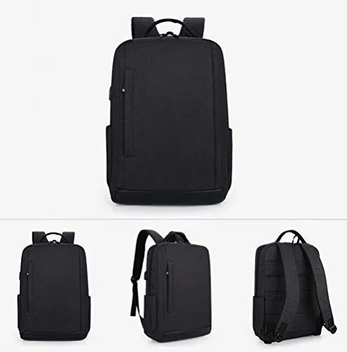 TRE Deluxe Black Waterproof Laptop Backpack 15 Inch Travel Gear Bag Business Trip Computer Daypack Double Laptop Compartment (Color : A9)