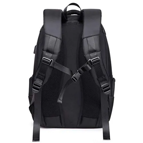 TRE Laptop Backpack Large Computer Backpack for Laptop with USB Charging Port Water-Repellent School Travel Backpack Casual Daypack for Business/College/Women/Men (Color : Black)