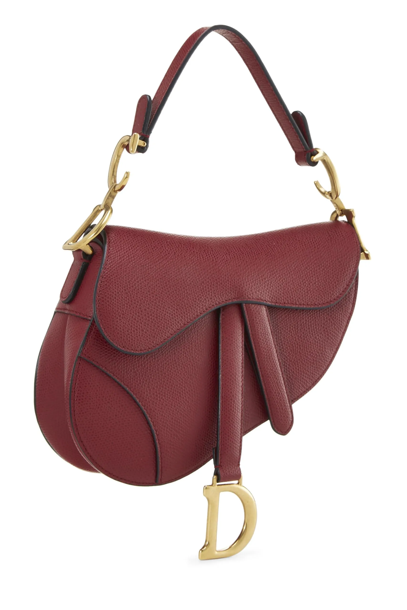 Trendy Inspired Dior,  Burgundy Calfskin Saddle Bag Mini, Burgundy
