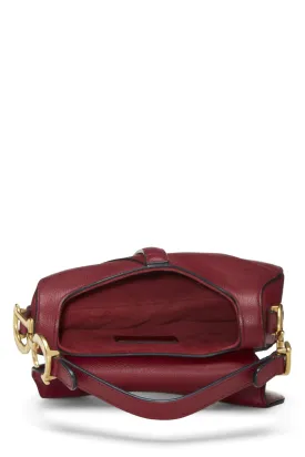 Trendy Inspired Dior,  Burgundy Calfskin Saddle Bag Mini, Burgundy