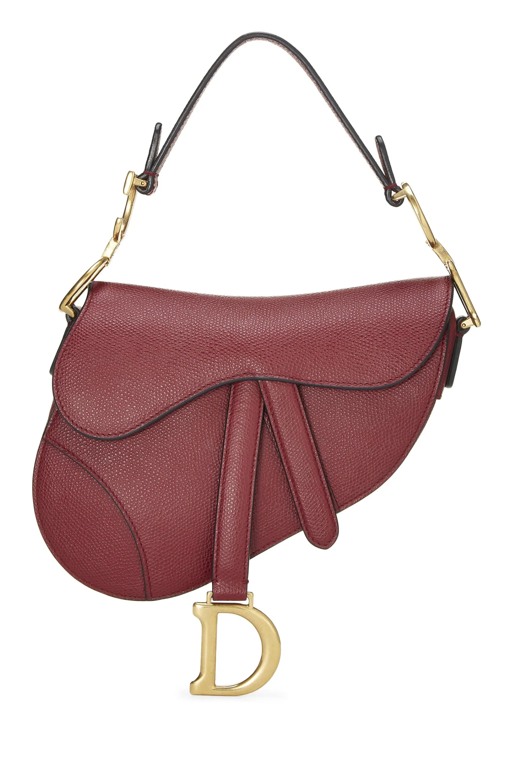 Trendy Inspired Dior,  Burgundy Calfskin Saddle Bag Mini, Burgundy