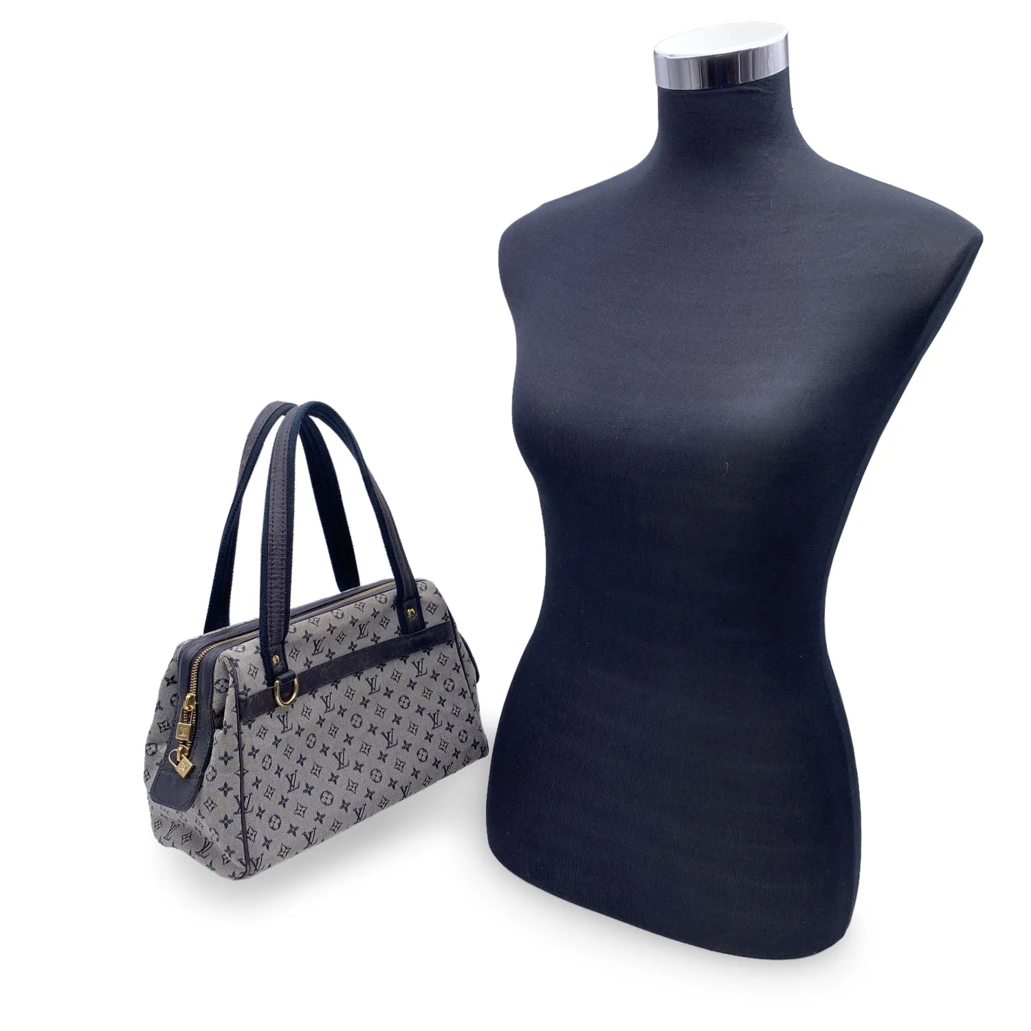 Trendy Inspired Louis Vuitton Blue Monogram Mini Lin Canvas Josephine Pm Bag