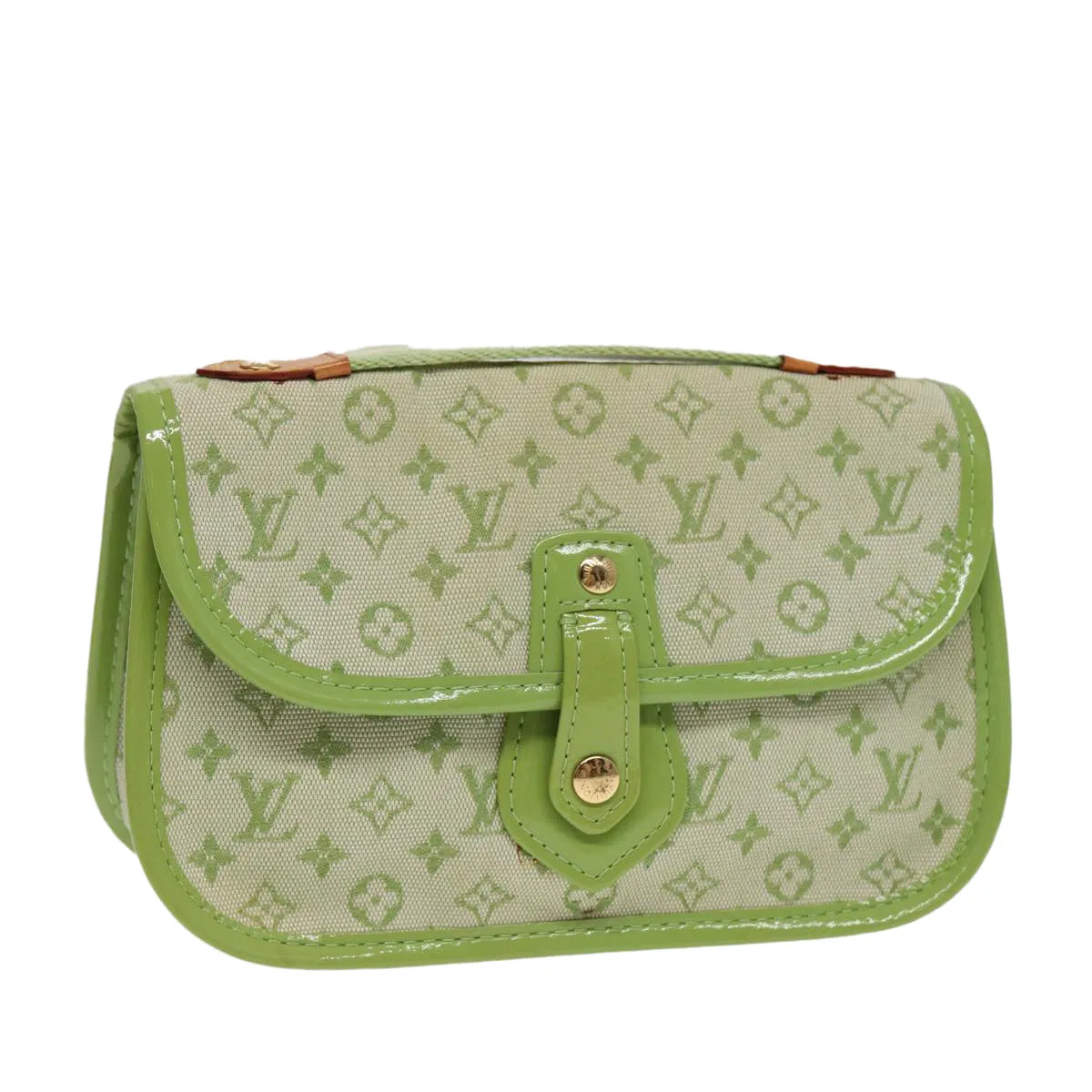 Trendy Inspired Louis Vuitton Monogram Mini Trousse Marie Kate Pouch Green M92935 Auth 88437