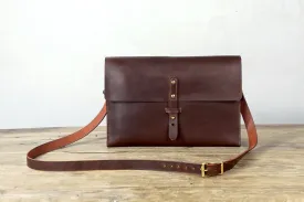 vegetable tanned leather crossbody shoulder bag