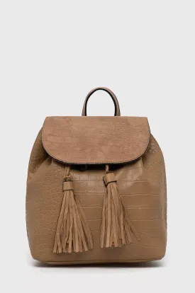 Vintage leather backpack - Beige