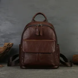 Vintage Women's Genuine Leather Backpack Purse Small Ladies Leather Rucksack