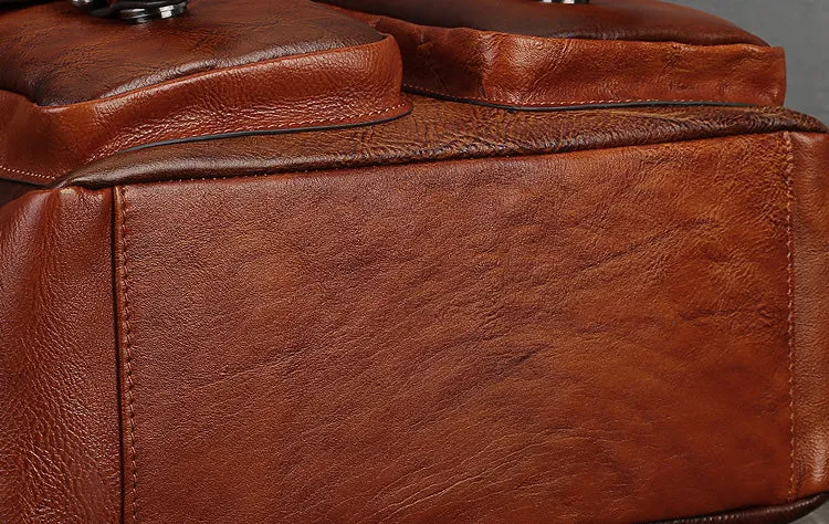 Vintage Women's Small Leather Backpack Purse Ladies Small Leather Rucksack