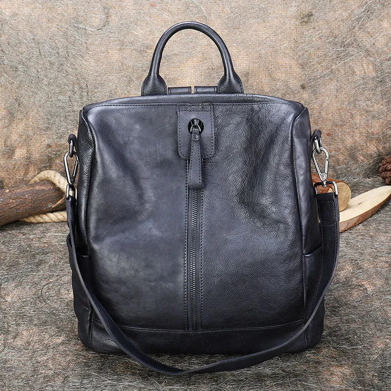 Womens Genuine Leather Rucksack Backpack Purse Cross Shoulder Bag for Women