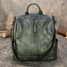 Womens Genuine Leather Rucksack Backpack Purse Cross Shoulder Bag for Women