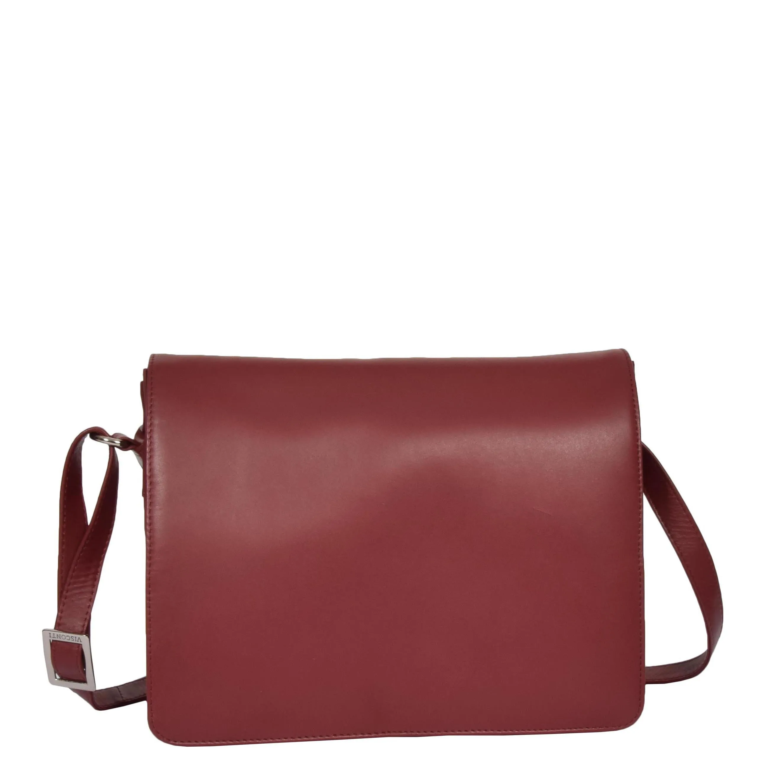 Womens RED Leather Shoulder Bag Classic Casual Cross Body Satchel A54
