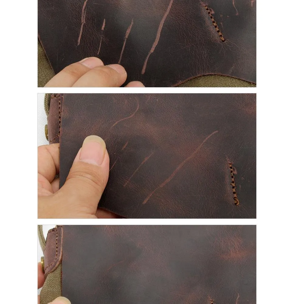 Woosir Handmade Vintage Backpacks Crazy Horse Leather