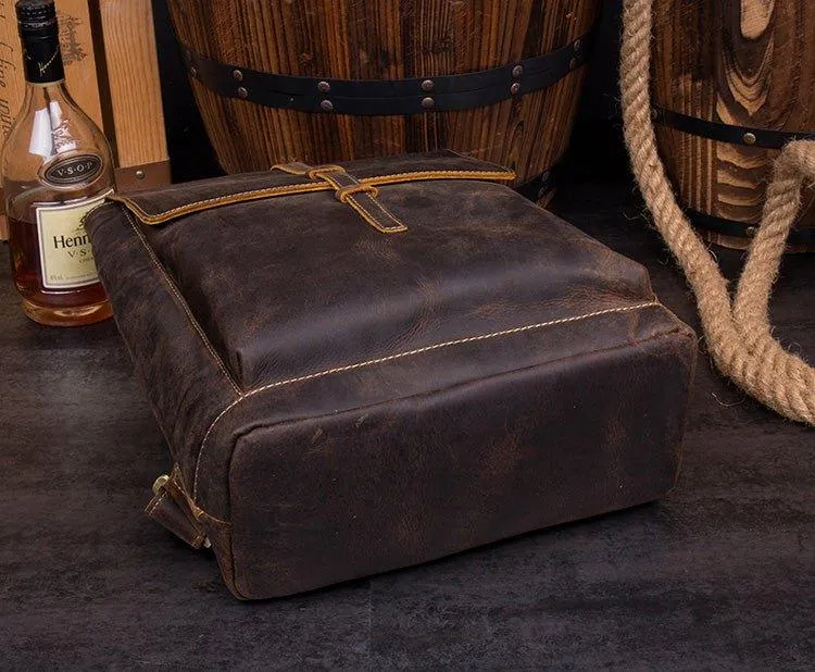 Woosir Handmade Vintage Backpacks Crazy Horse Leather