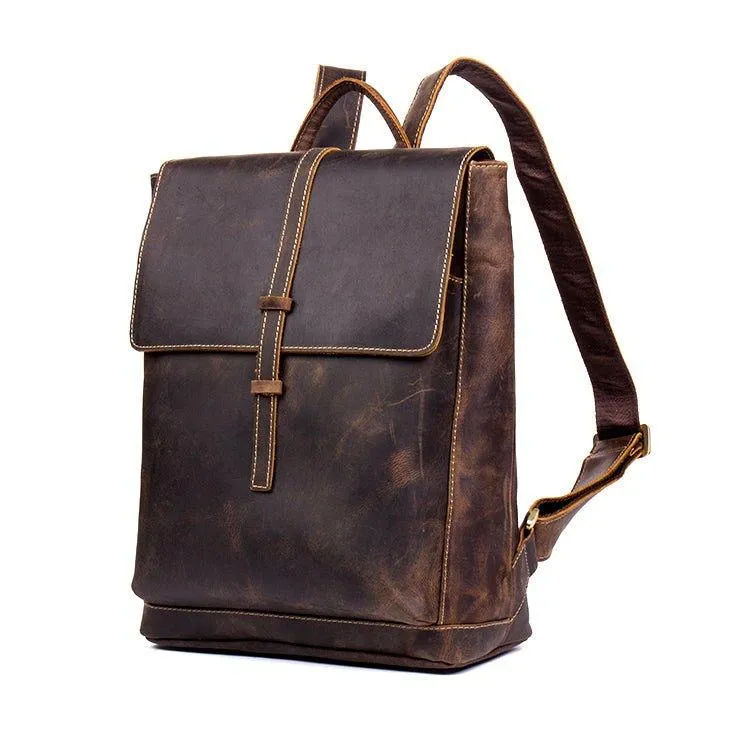 Woosir Handmade Vintage Backpacks Crazy Horse Leather